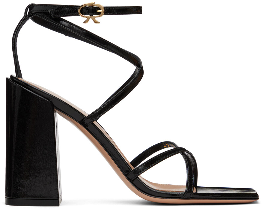 

Черные кожаные босоножки на каблуке Gianvito Rossi
