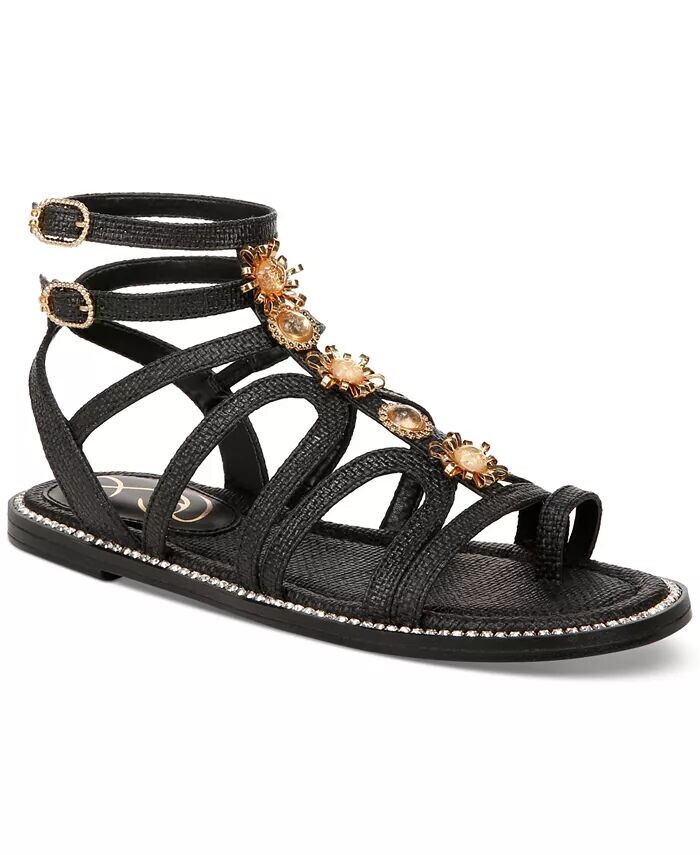 

Гладиаторы на плоской подошве с декорированными ремешками Tianna Sam Edelman, черный