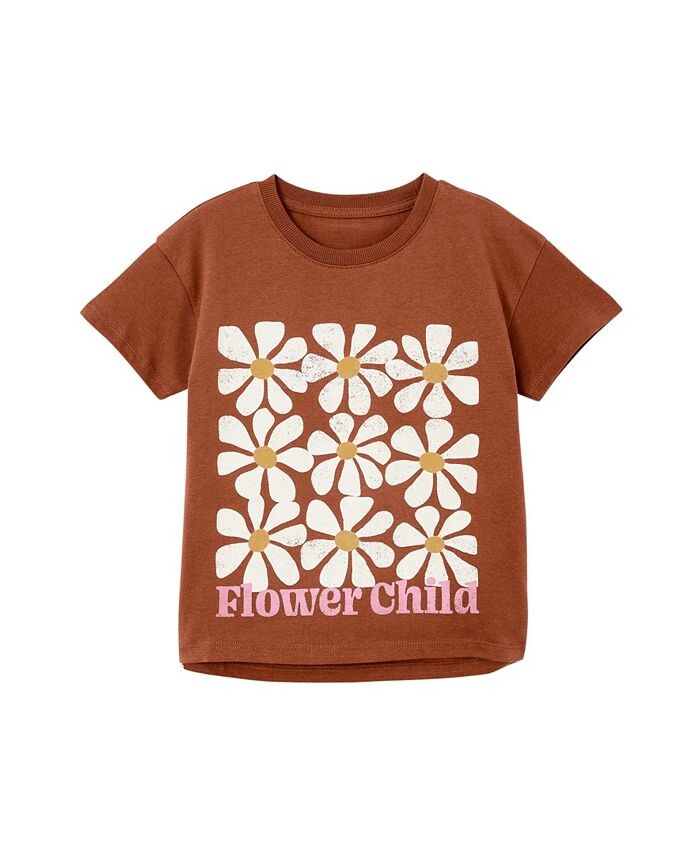 

Футболка с короткими рукавами и принтом Little Girls Poppy COTTON ON, коричневый