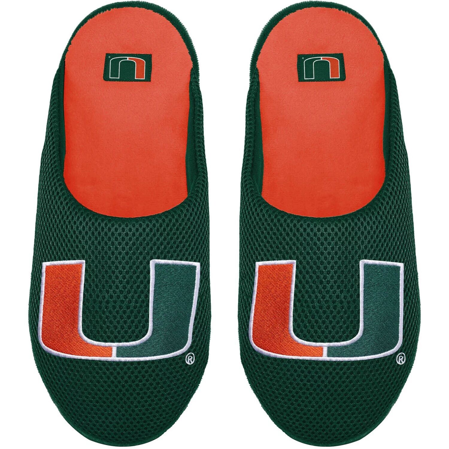 

Молодежные тапочки из сетки с цветными блоками и большим логотипом FOCO Miami Hurricanes Unbranded