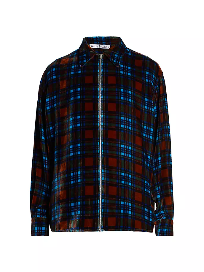 

Бархатная куртка в клетку Sandrok Acne Studios, синий