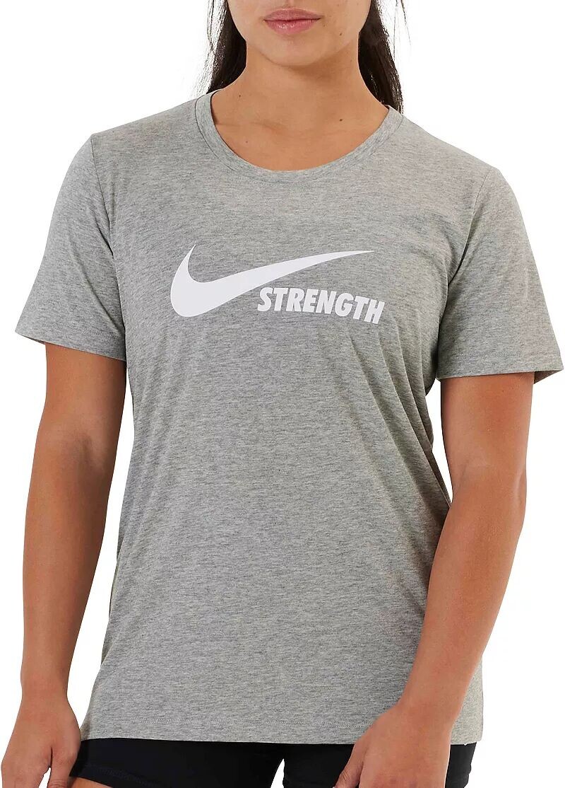 

Женская футболка Nike Dri-FIT Strength, белый/серый
