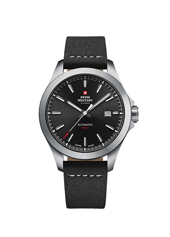 

Sma34077.07 кожаные мужские наручные часы Swiss Military By Chrono, серебряный