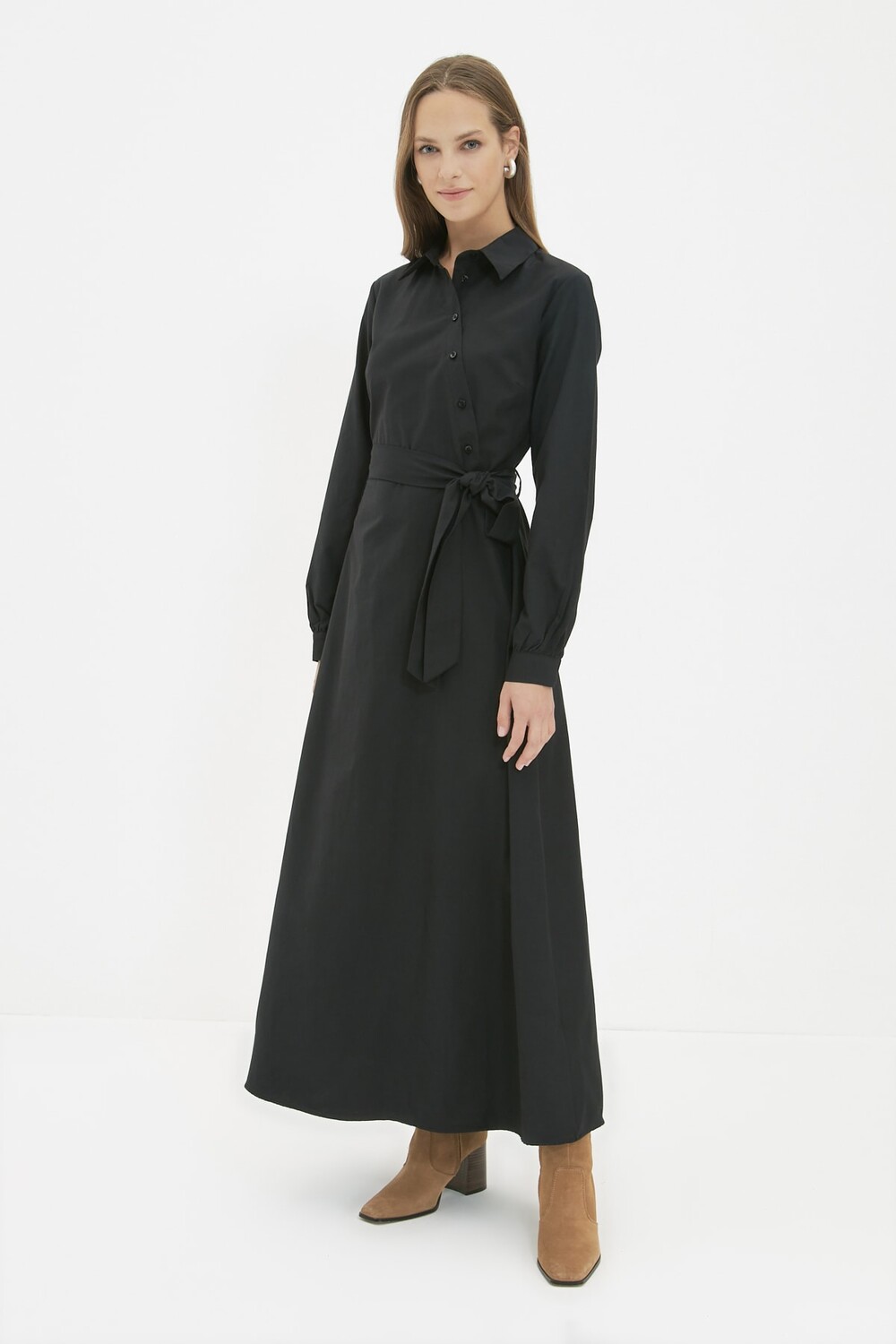 

Платье - Черное - Базовое Trendyol Modest, черный
