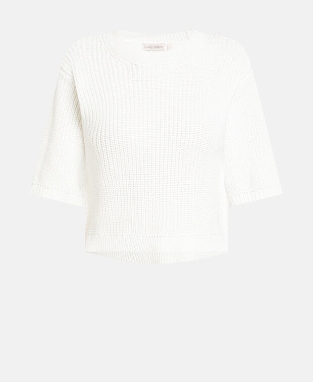 

Пуловер с короткими рукавами Lovely Sisters, цвет Wool White