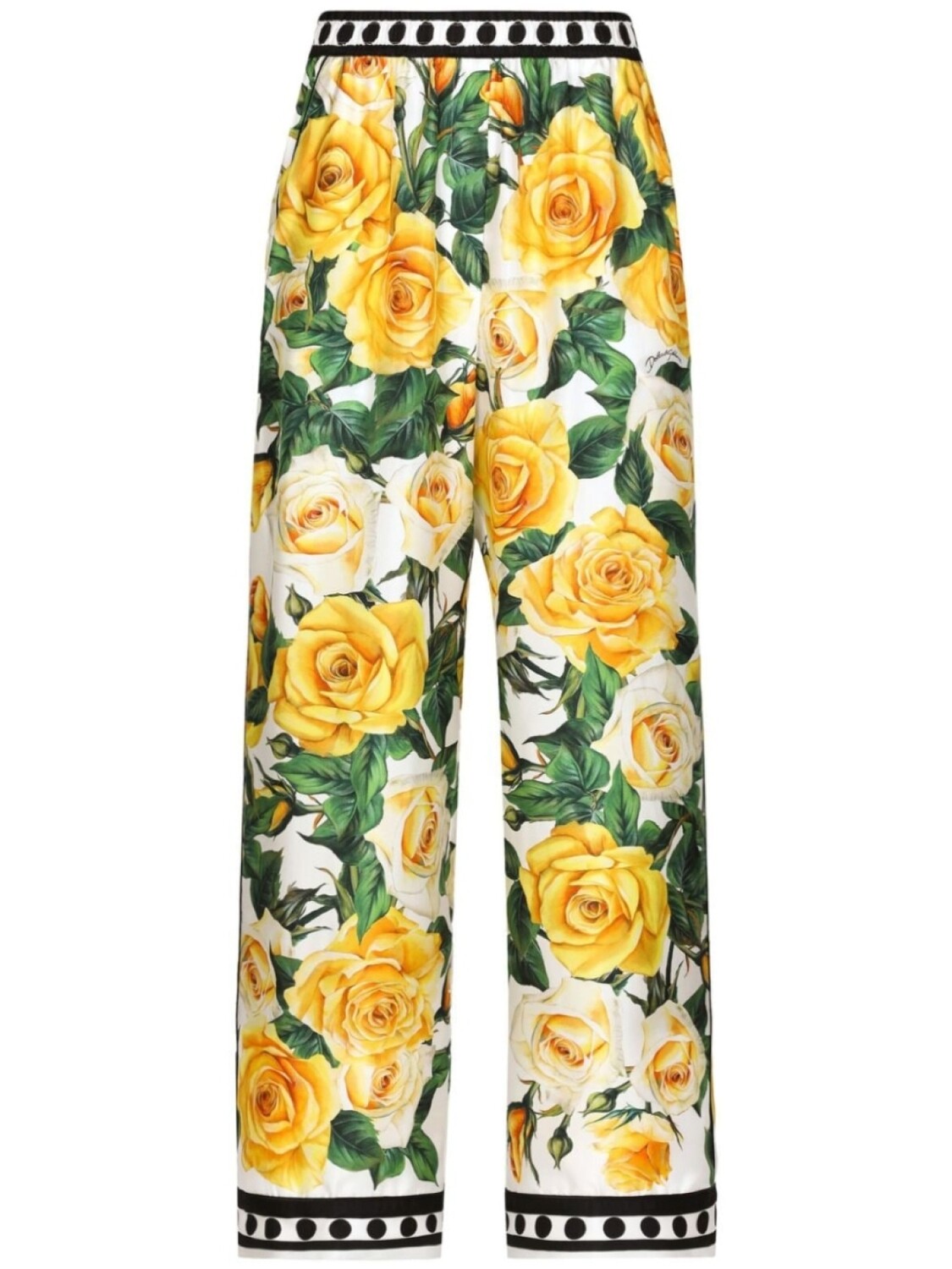 

Dolce & Gabbana пижамные брюки Yellow Rose из шелка, желтый