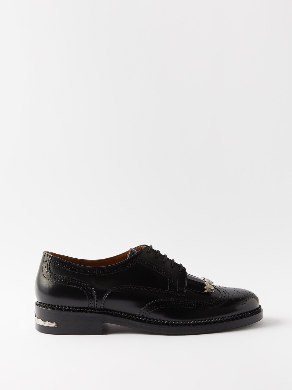 Кожаные броги polida с бахромой Toga Virilis, черный черные ботинки на шнуровке toga virilis