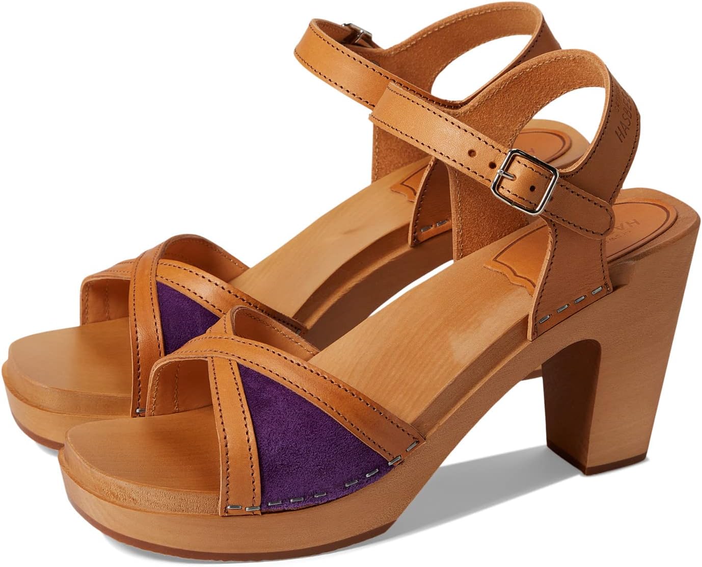 

Босоножки Triangle Sandal Swedish Hasbeens, цвет Viola Suede/Nature