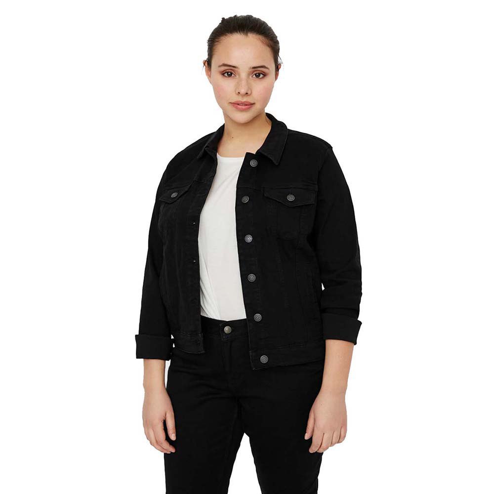 Куртка Vero Moda Curve Runa Slim Denim, черный блузка vero moda 10210358 черный m