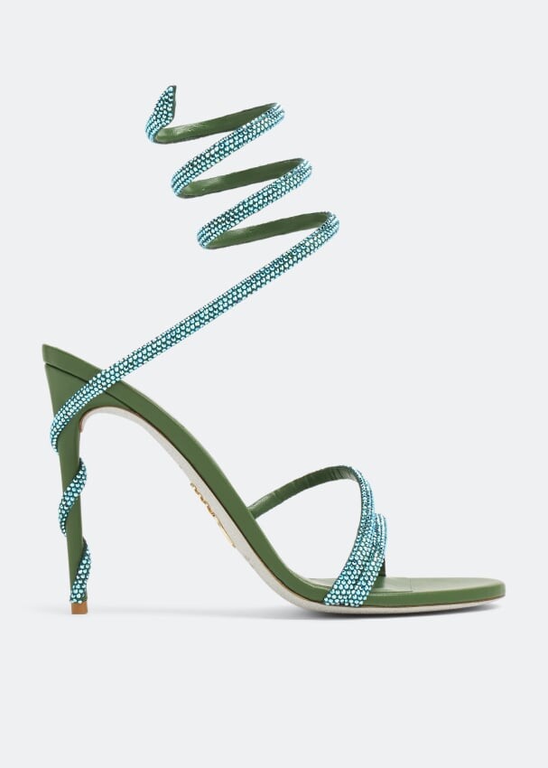 

Сандалии René Caovilla Cleo Crystal-Embellished, зеленый