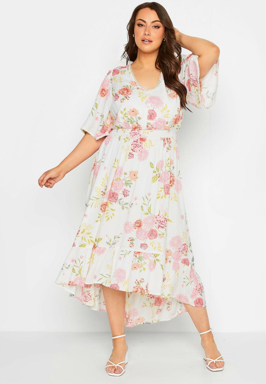 

Длинное платье Yours Clothing, белый