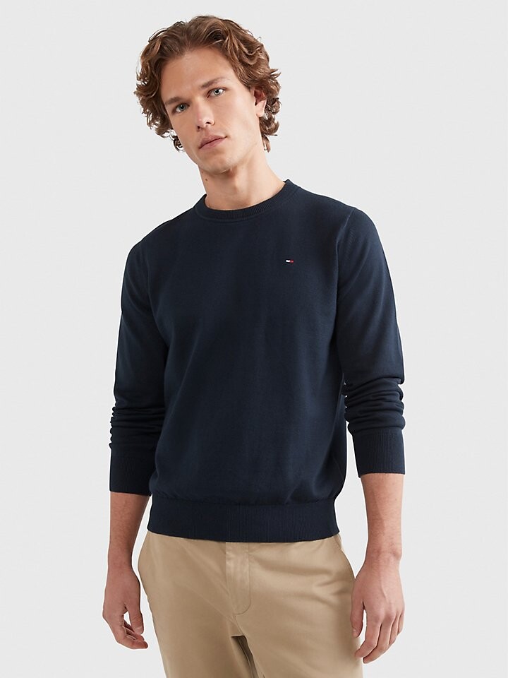 

Однотонный свитер с круглым вырезом Tommy Hilfiger