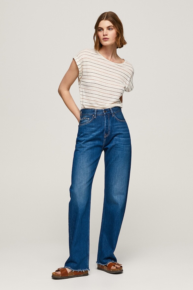 

Полосатая льняная футболка Pepe Jeans London, бежевый