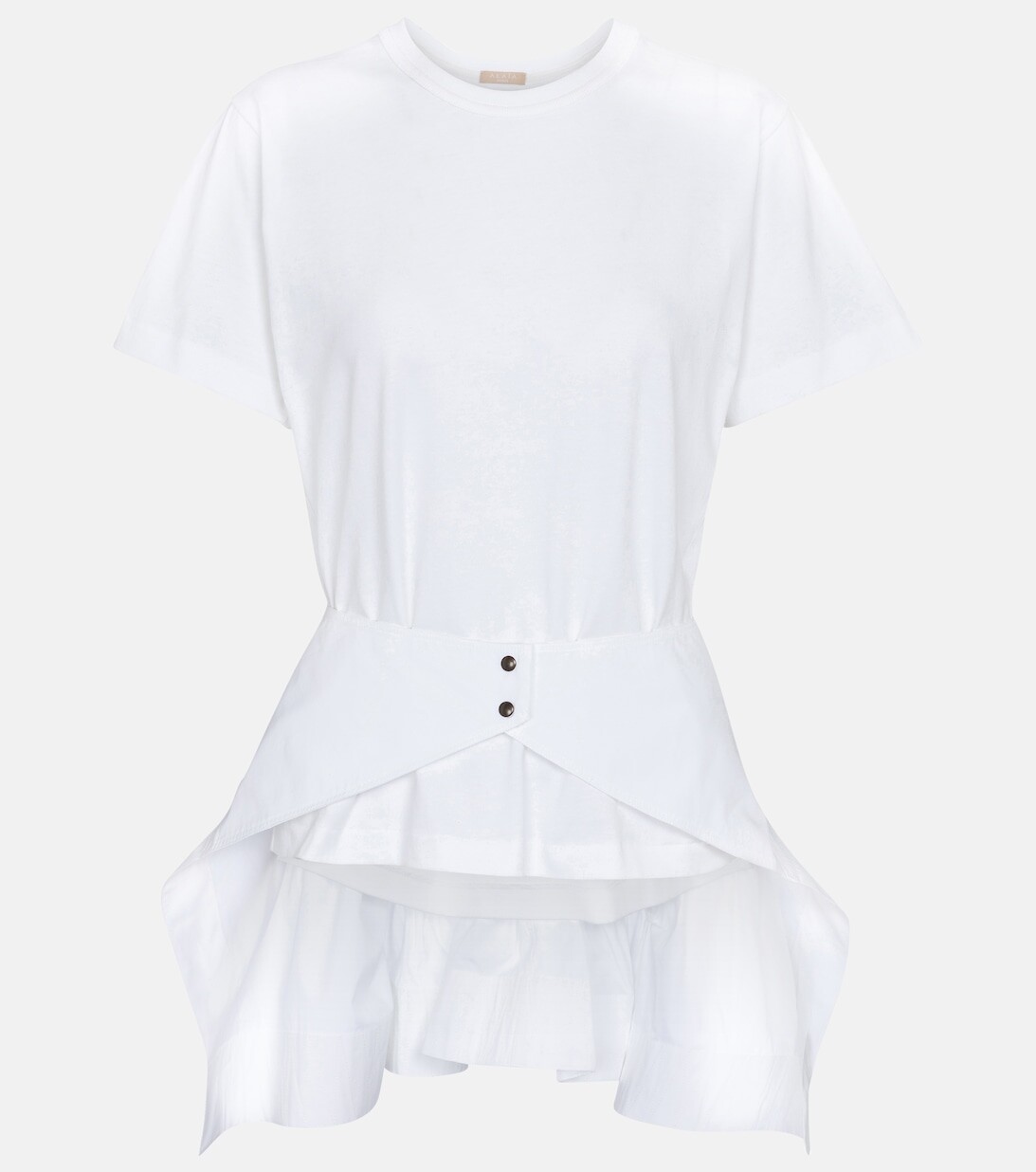 

Хлопковый топ с баской ALAÏA, белый