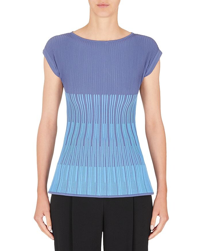 

Жаккардовый топ в рубчик с эффектом "омбре" Maglia Armani