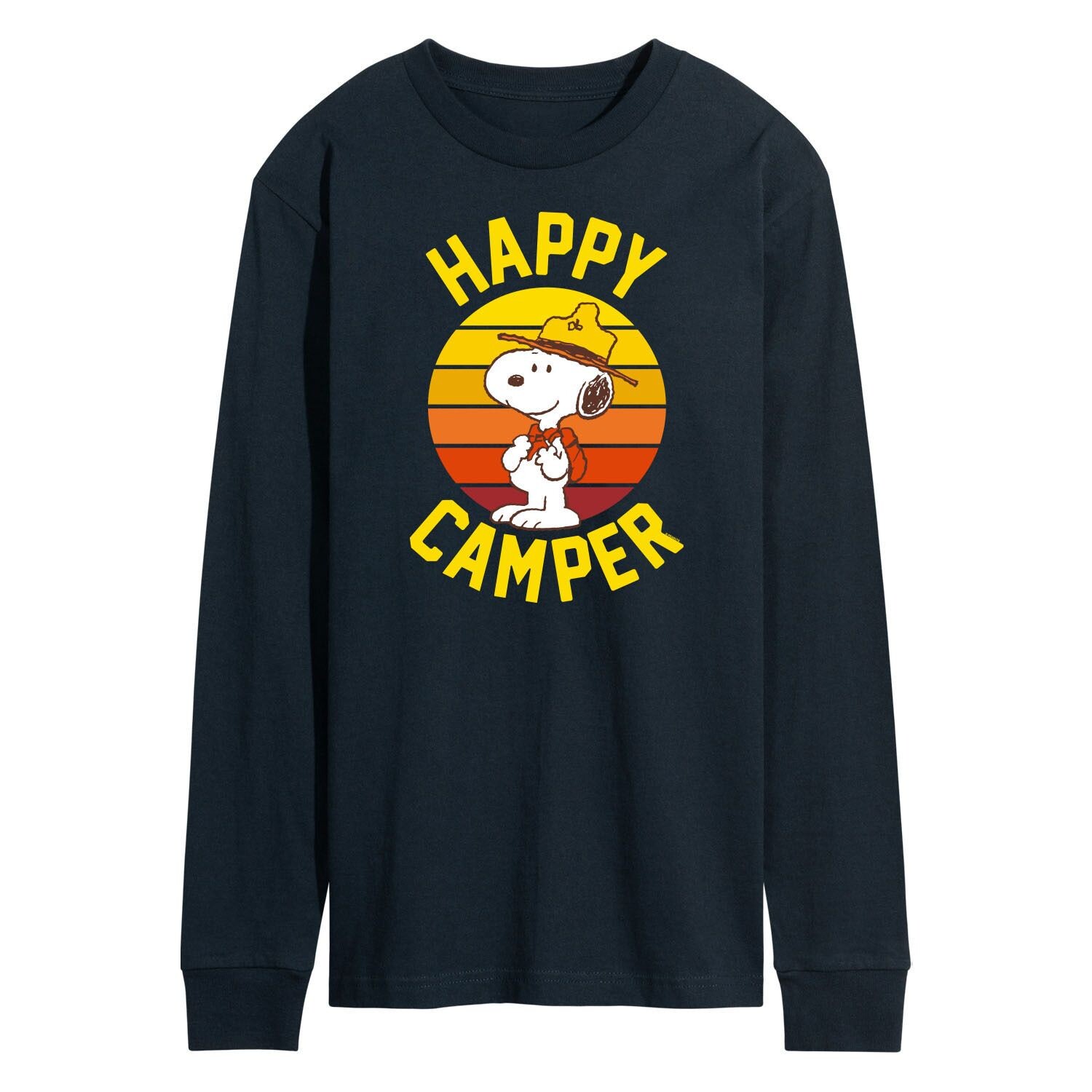 

Мужская футболка с рисунком Peanuts Happy Camper с длинными рукавами Licensed Character
