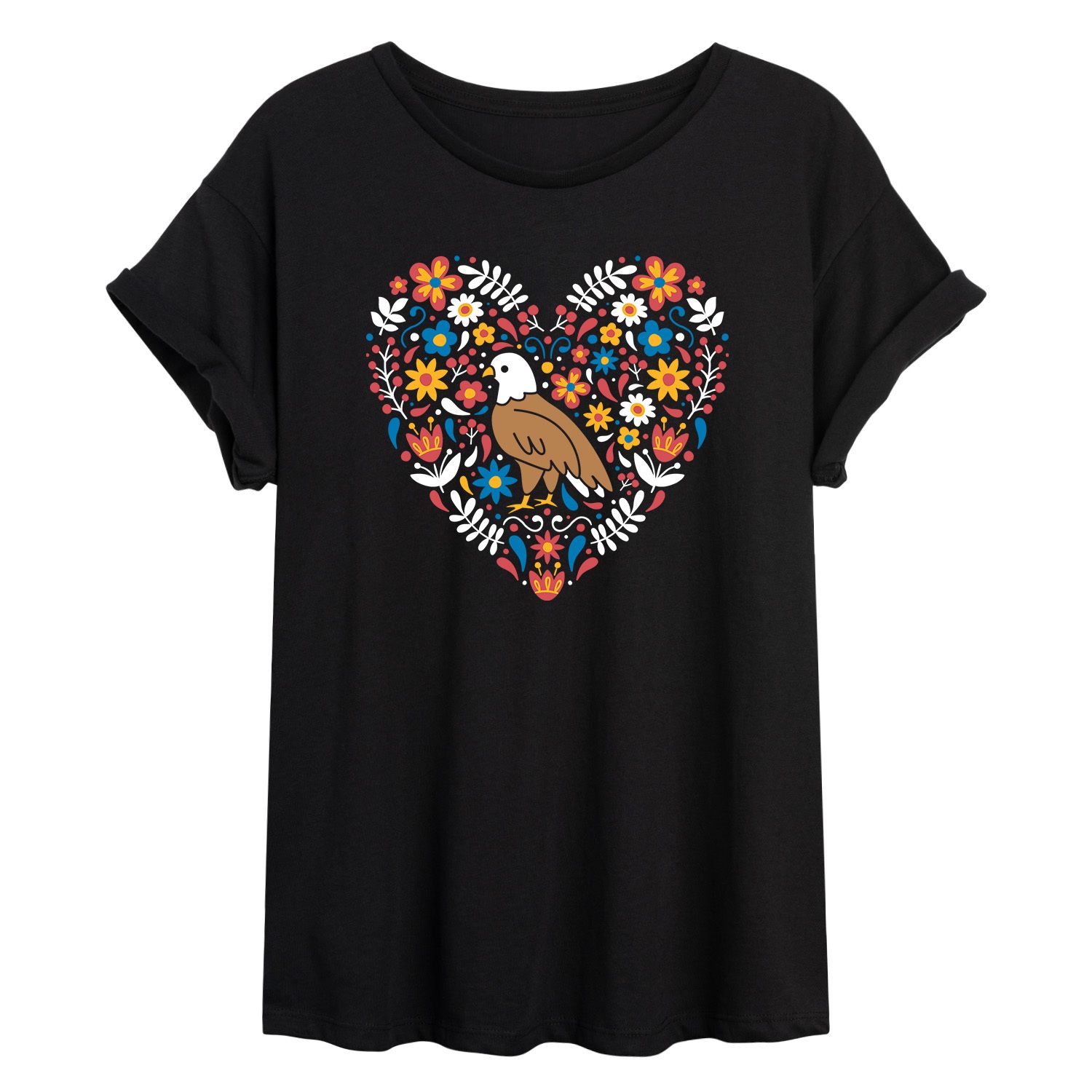 Струящаяся футболка с изображением орла и сердца для юниоров Licensed Character футболка с рисунком в форме сердца с изображением цветов для юниоров licensed character серый