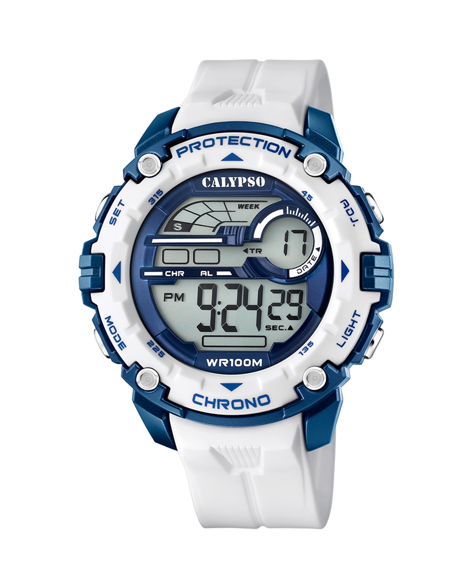 цена K5819/5 Digital For Man белые резиновые мужские часы Calypso, белый