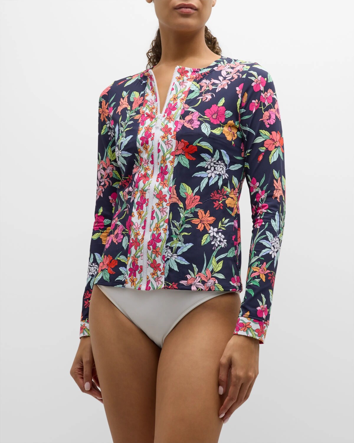 

Летний купальник-рашгард с цветочным принтом Tommy Bahama, цвет Mare Navy