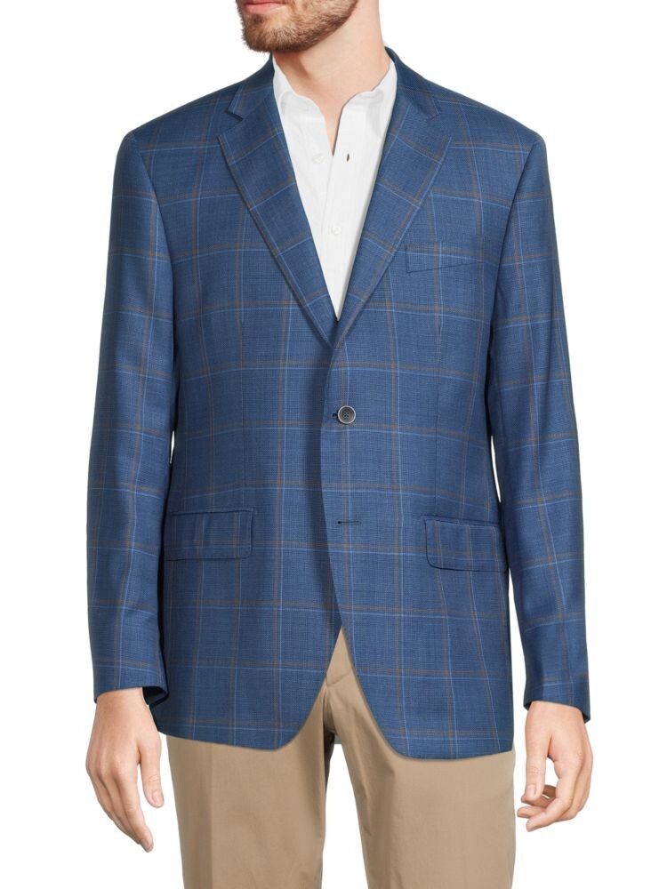

Спортивное пальто Modern Fit из смесовой шерсти с оконным стеклом Saks Fifth Avenue, цвет Light Blue