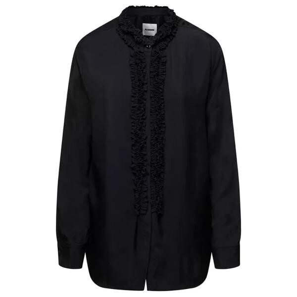 

Футболка shirt with ruches in viscose Jil Sander, черный