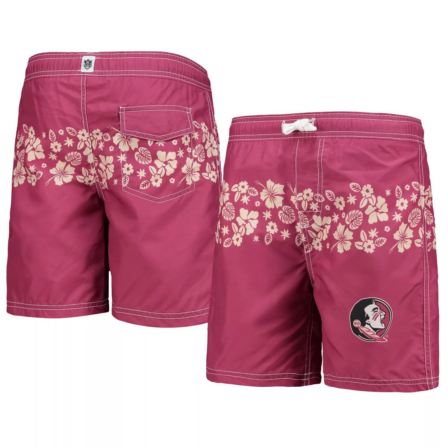 

Молодежные плавки с цветочной вставкой Wes & Willy Garnet Florida State Seminoles Unbranded