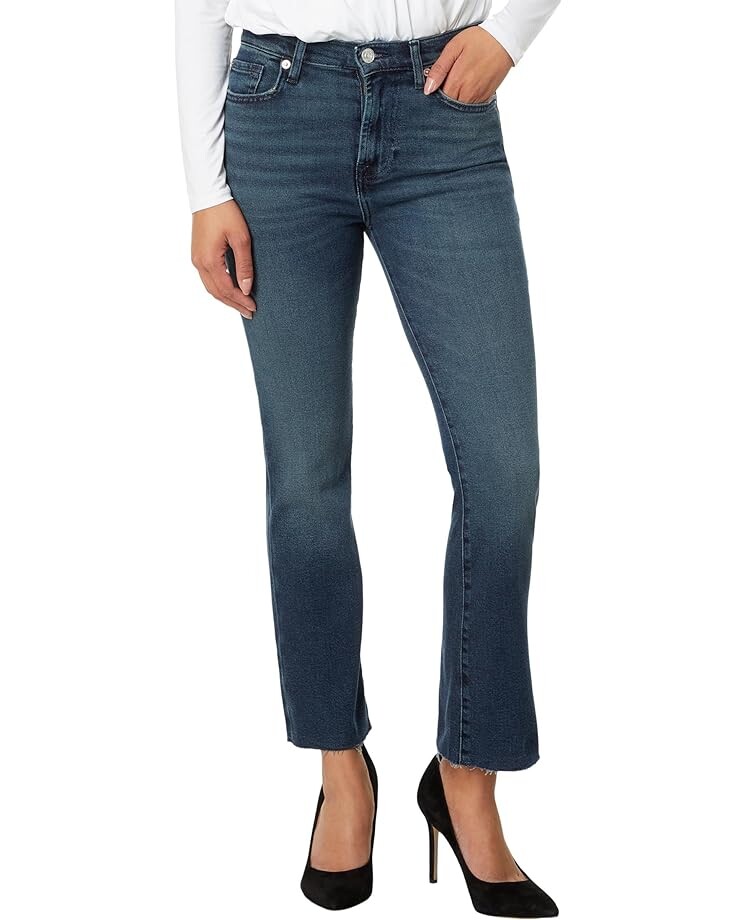 

Джинсы 7 For All Mankind High-Waist Slim Kick with Cut Hem in Blueland, цвет Blueland