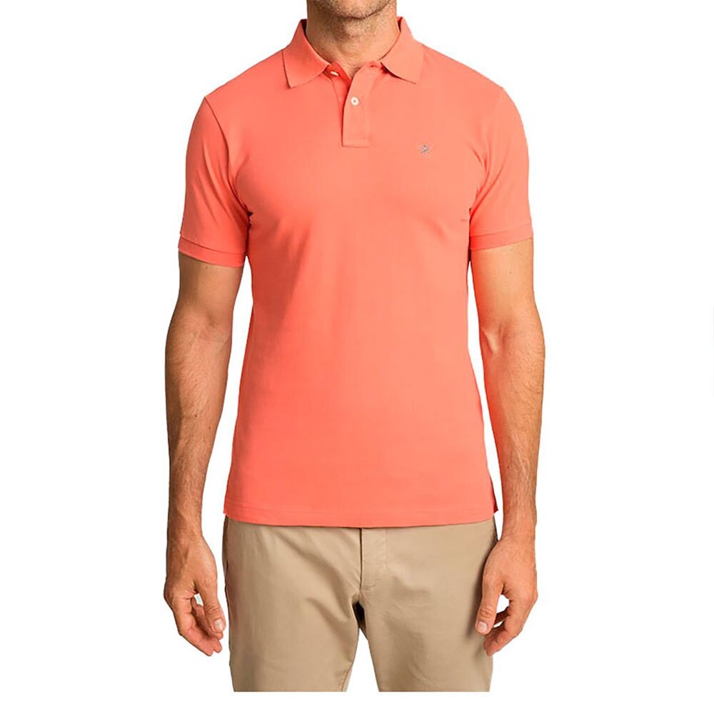 

Поло с коротким рукавом Hackett Slim Fit Logo, оранжевый