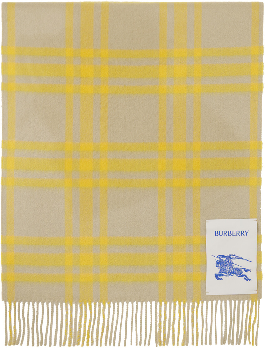 

Зелено-желтый шарф в клетку Burberry