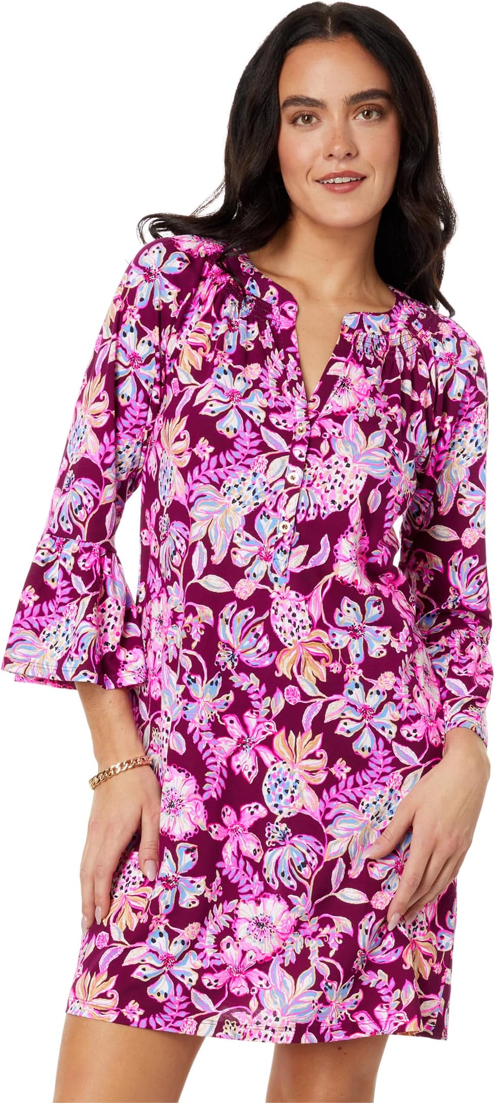 

Платье Norris с рукавами 3/4 Lilly Pulitzer, цвет Amarena Cherry Tropical with A Twist