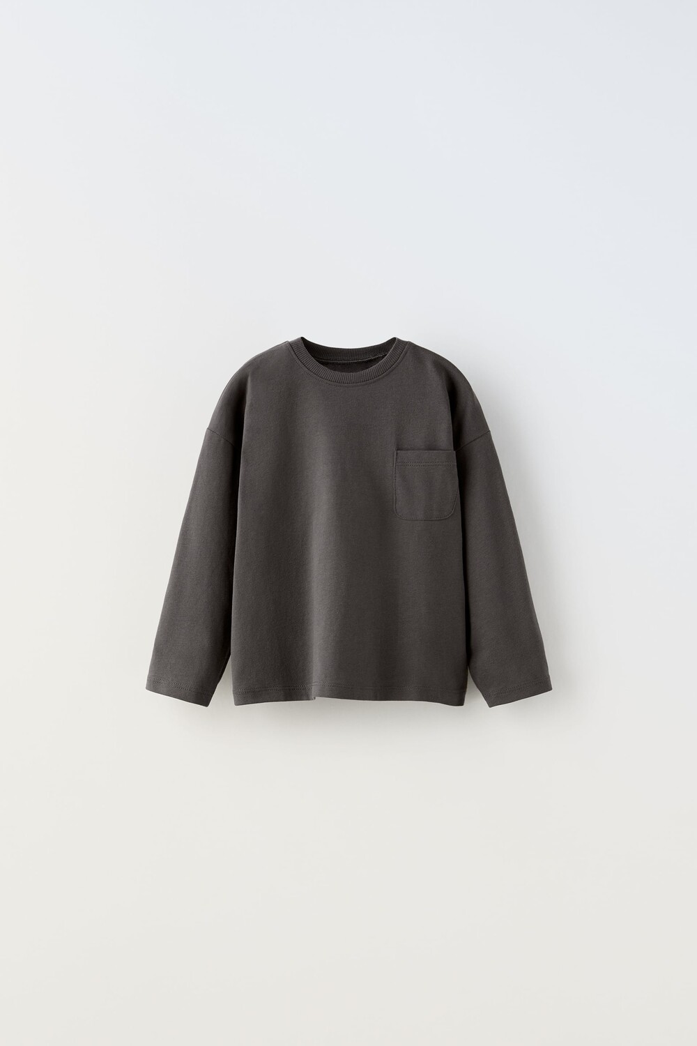 

Одноцветная футболка Zara, антрацитово-серый