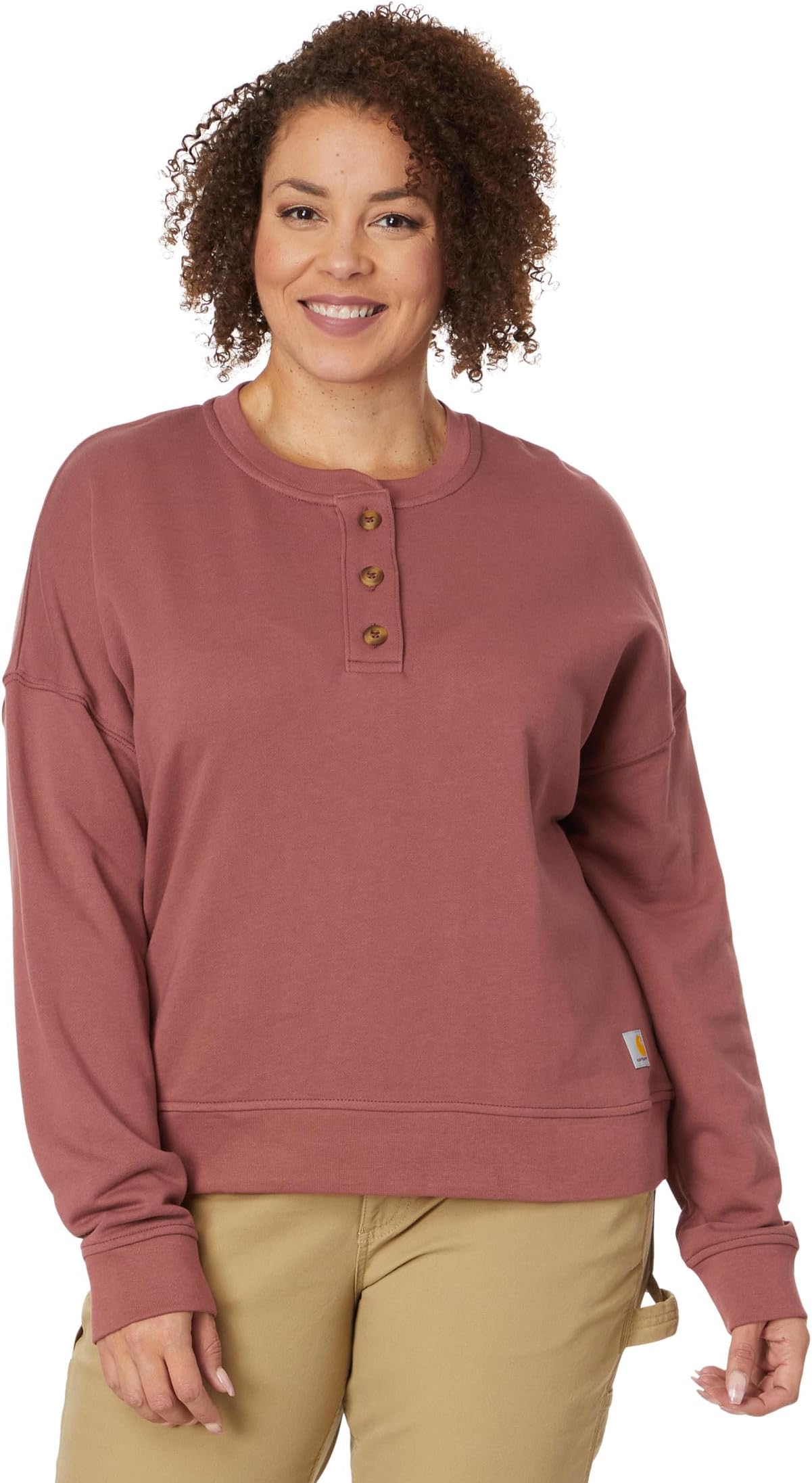 

Толстовка Carhartt Loose Fit Midweight French Terry Henley Sweatshirt, цвет Apple Butter