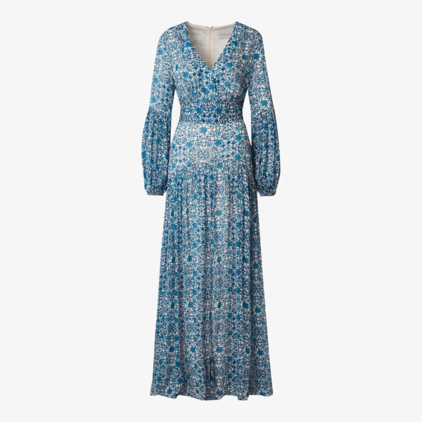 

Тканое платье макси alicia с v-образным вырезом и цветочным принтом Malina, цвет coastal florals