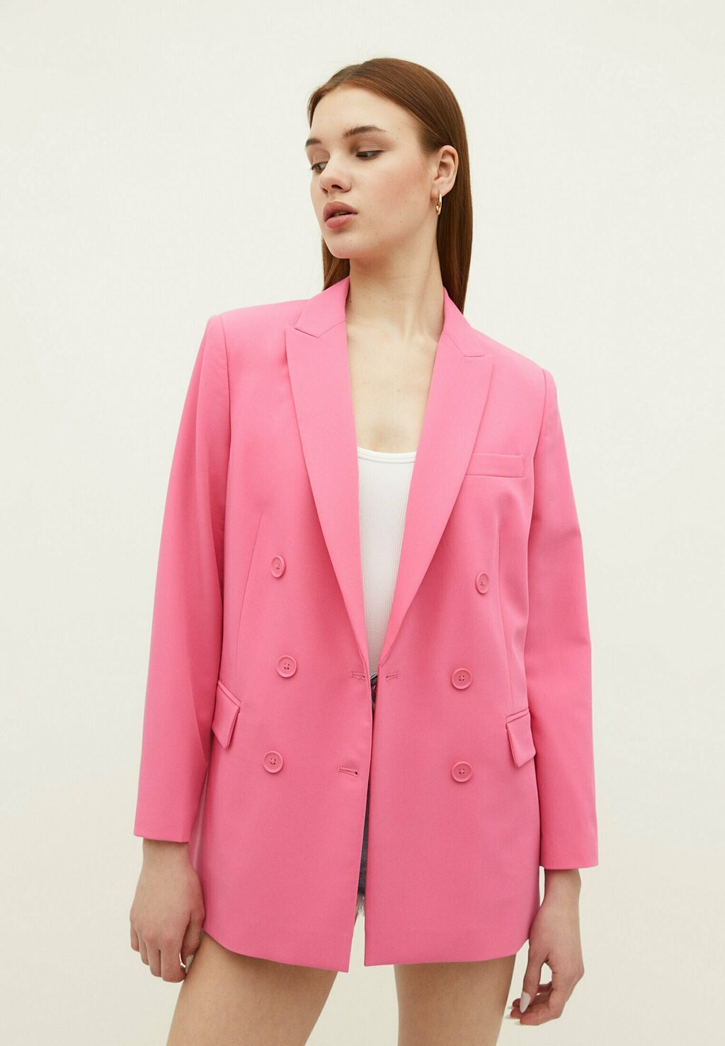 

Короткое пальто Stradivarius, светло-розовый