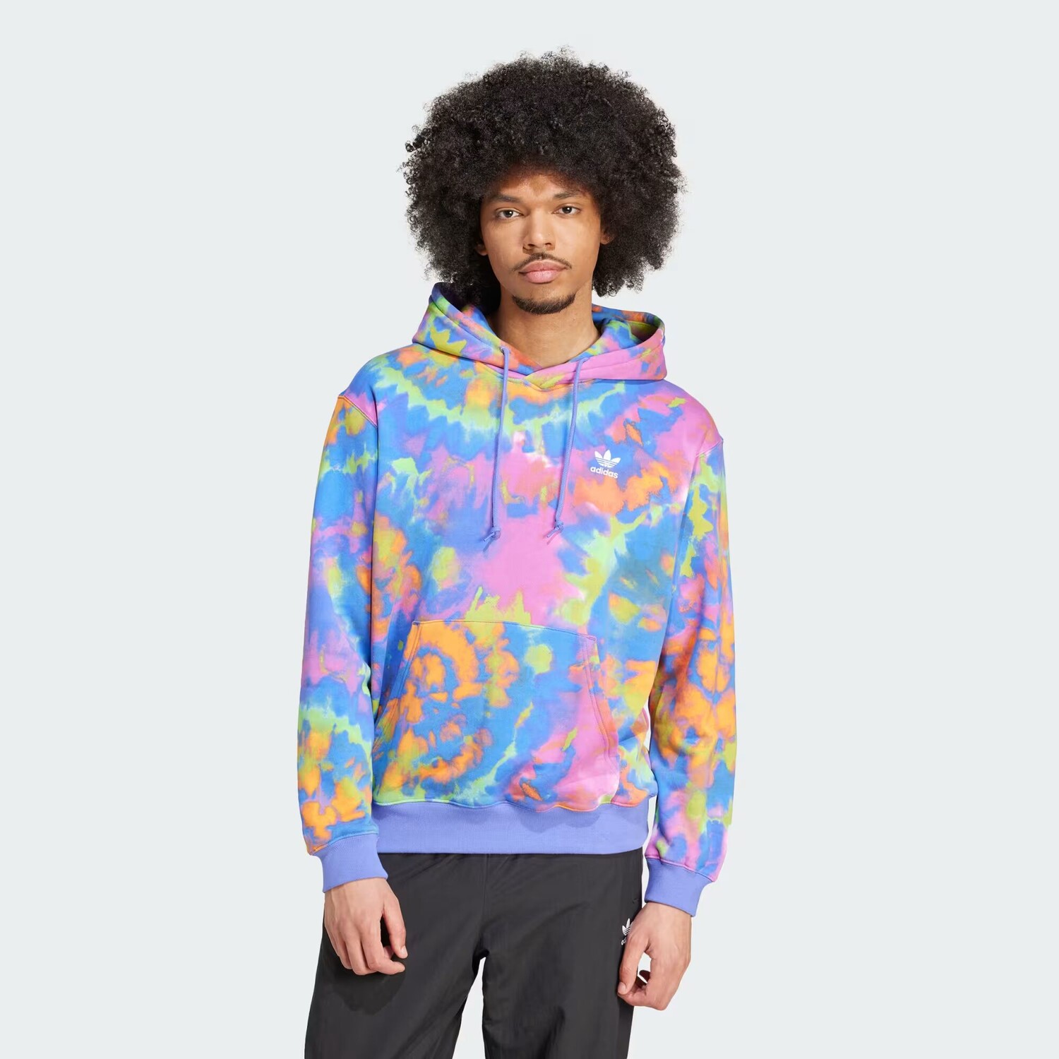 

Толстовка с капюшоном и принтом тай-дайед по всей поверхности Adidas, цвет Semi Cobalt Blue