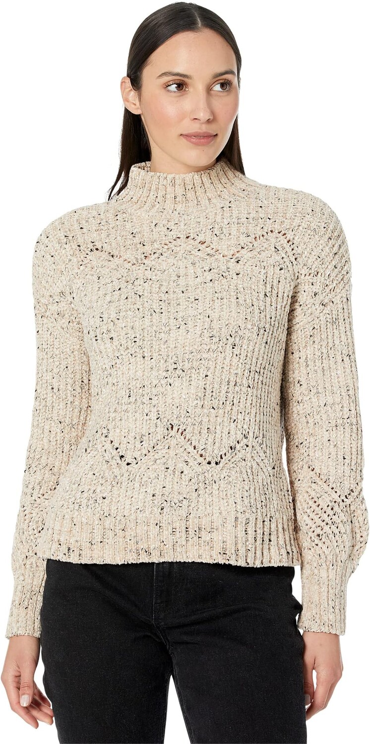 

Свитер Mock Neck Cable with Neps Calvin Klein, цвет Heather Latte/Black