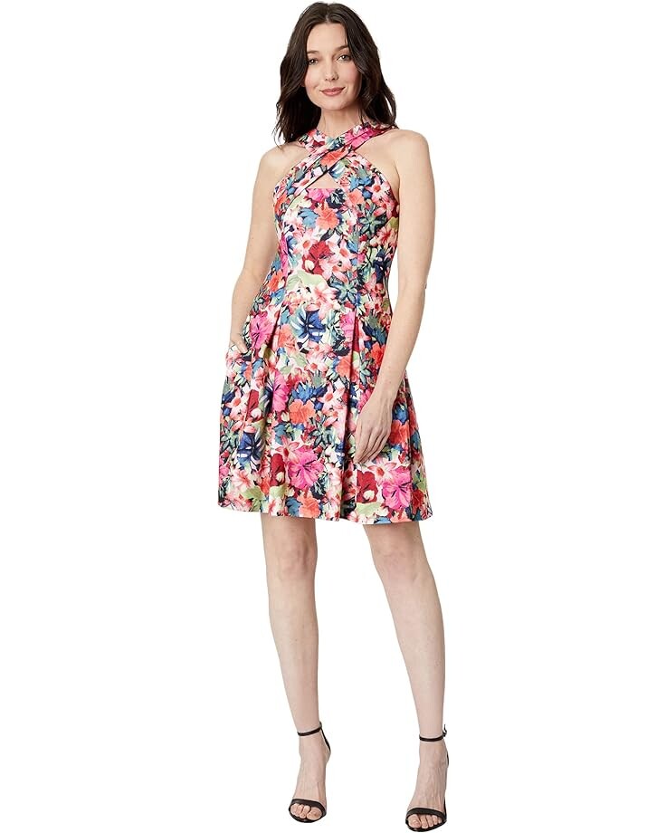 

Платье Vince Camuto Halter Crisscross Fit-and-Flare, цвет Multi