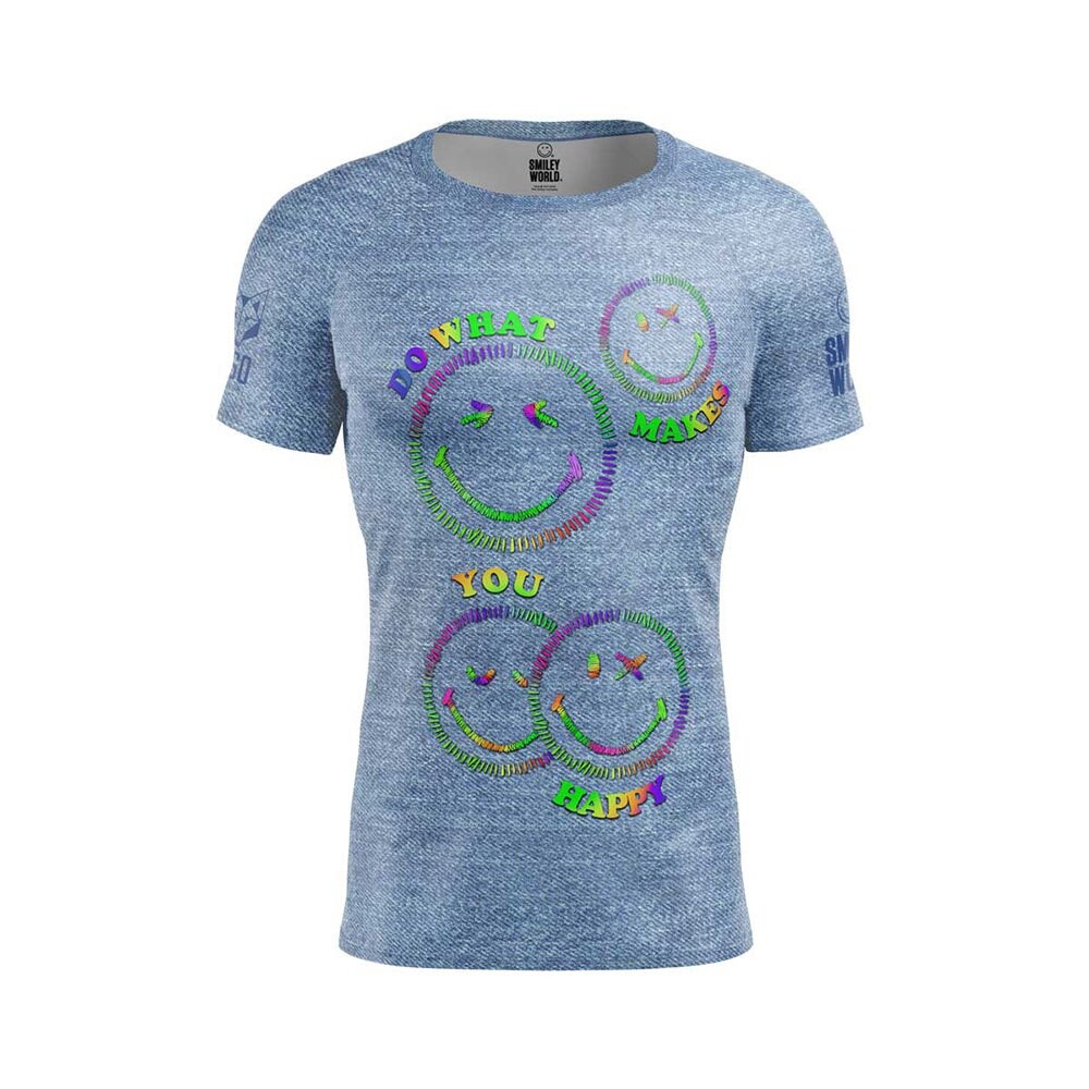 цена Футболка Otso Camiseta Manga Corte Smileyworld Happy, синий