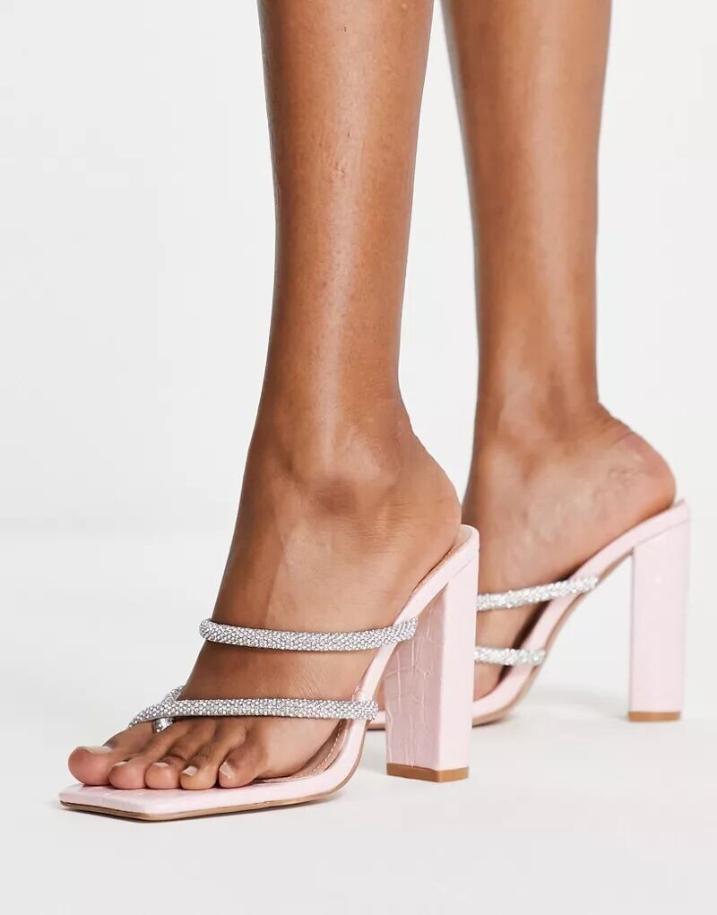 

SIMMI London Heera розовые мюли на каблуке с украшенными ремешками SIMMI Shoes