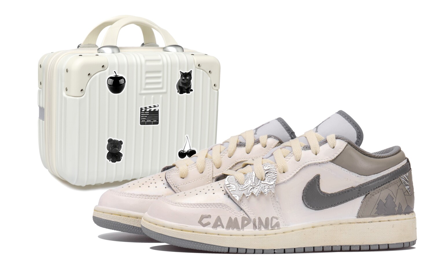 

Кроссовки Air Jordan 1 Vintage Basketball Shoes Men Low-top Beige/gray/brown, коричневый