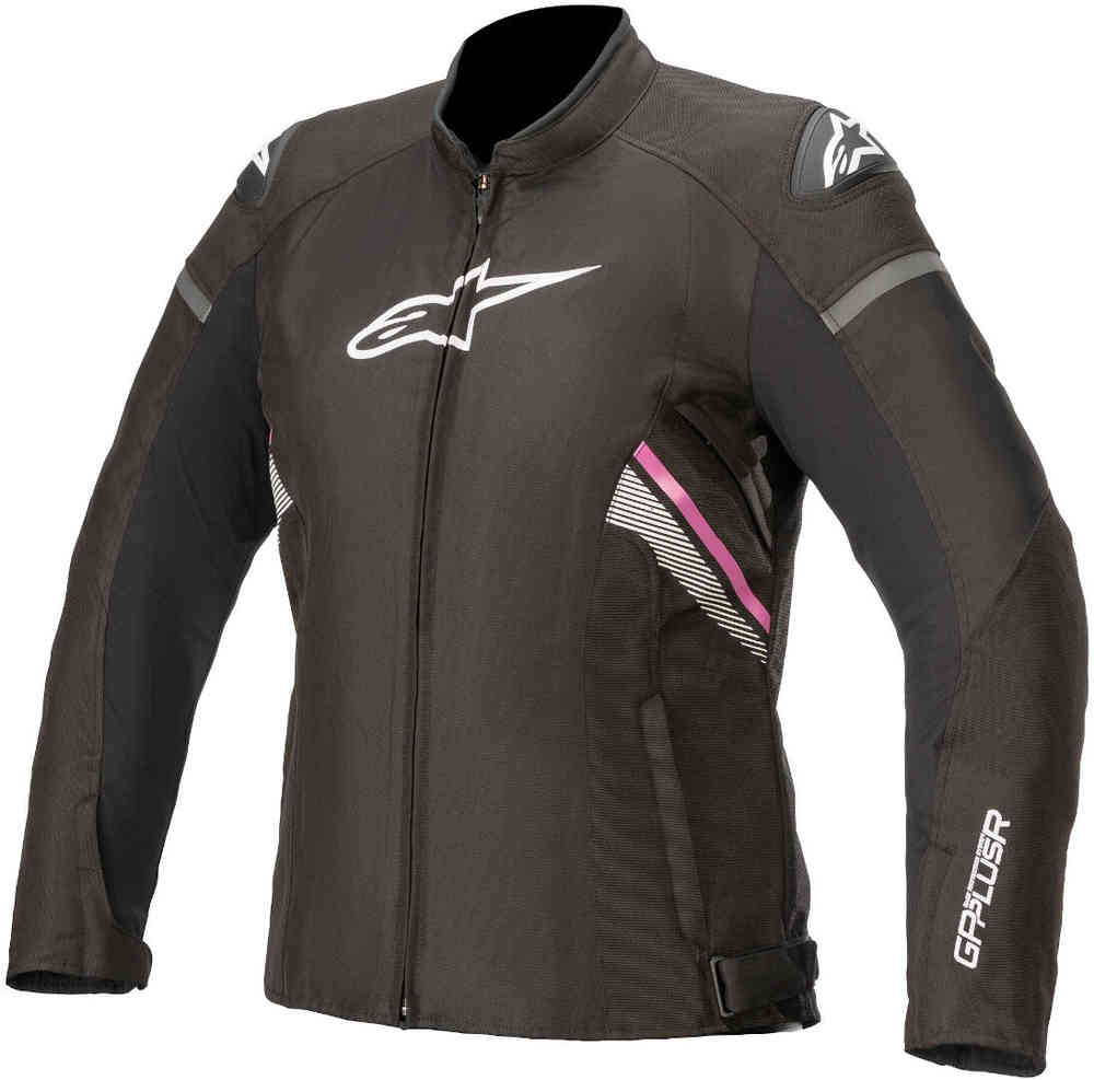 Stella T-GP Plus V3 Женская мотоциклетная текстильная куртка Alpinestars, черный/белый/розовый stella paragon lite женская защитная куртка alpinestars