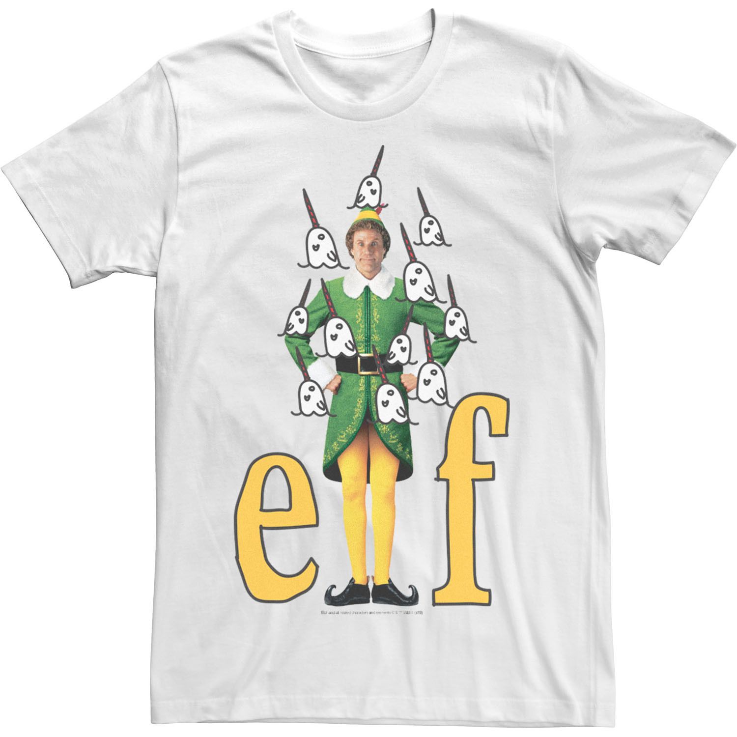 цена Мужская футболка с логотипом Elf Buddy And Narwhals Doodles Licensed Character