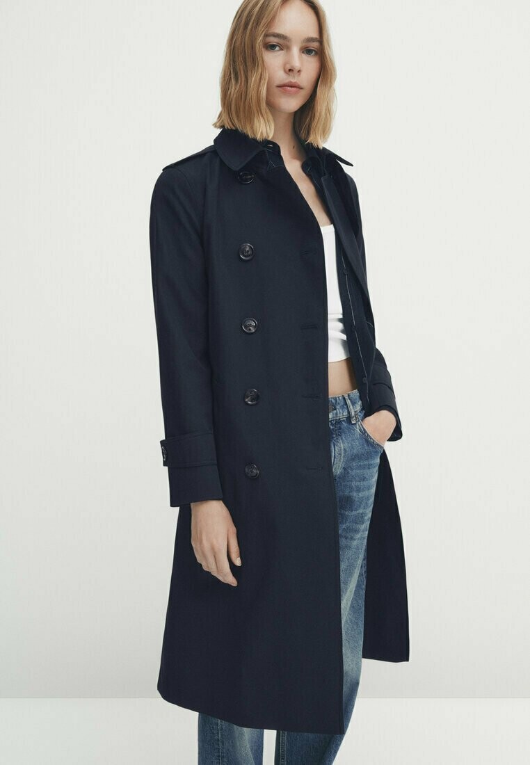 

Плащ Massimo Dutti, темно-синий