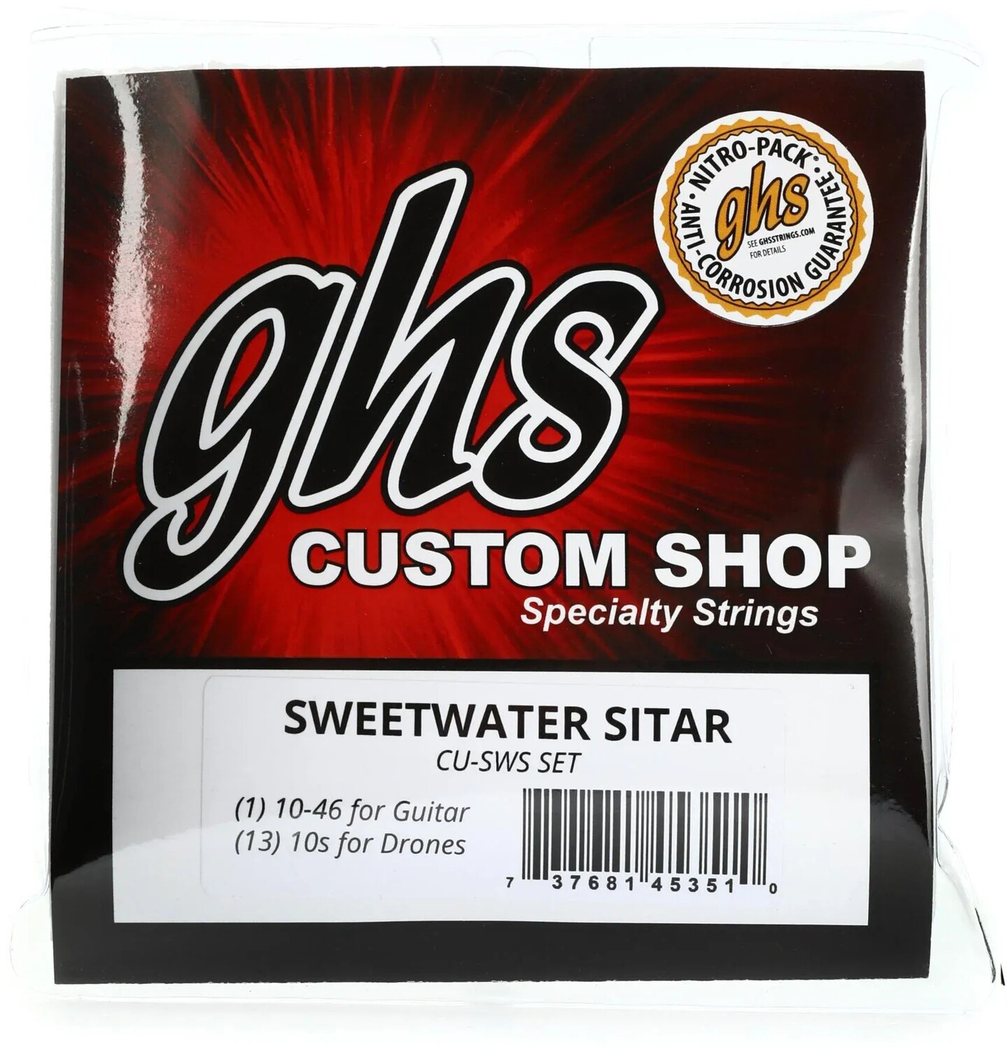 

Гитарные струны для ситара GHS CU-SWS — .010-.046, светлые