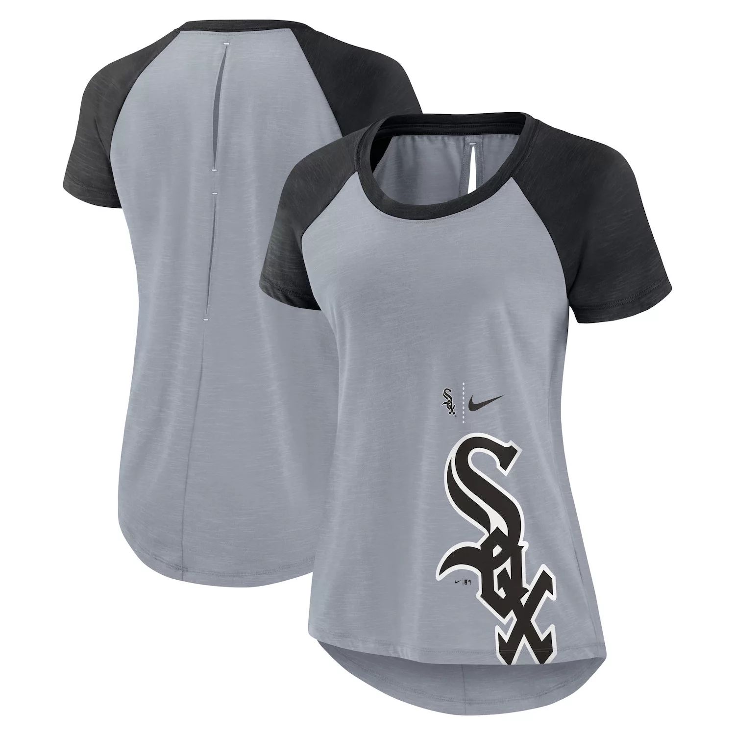 

Женская модная футболка Nike Heather Grey Chicago White Sox Summer Breeze Raglan Fashion Nike