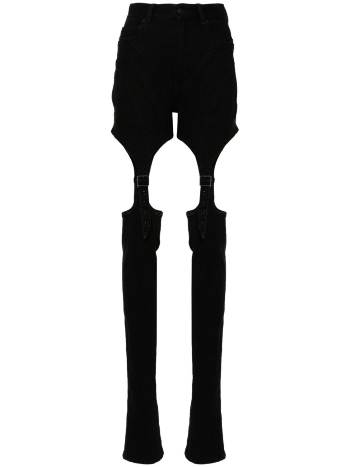 

Mugler джинсы скинни с пряжками, черный
