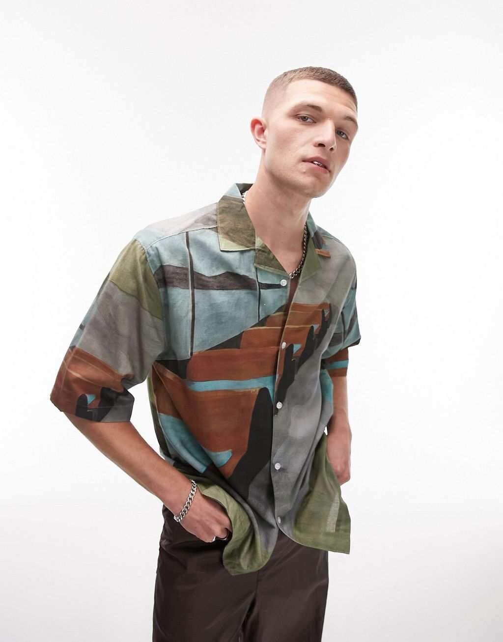 

Разноцветная рубашка с фотографией Topman