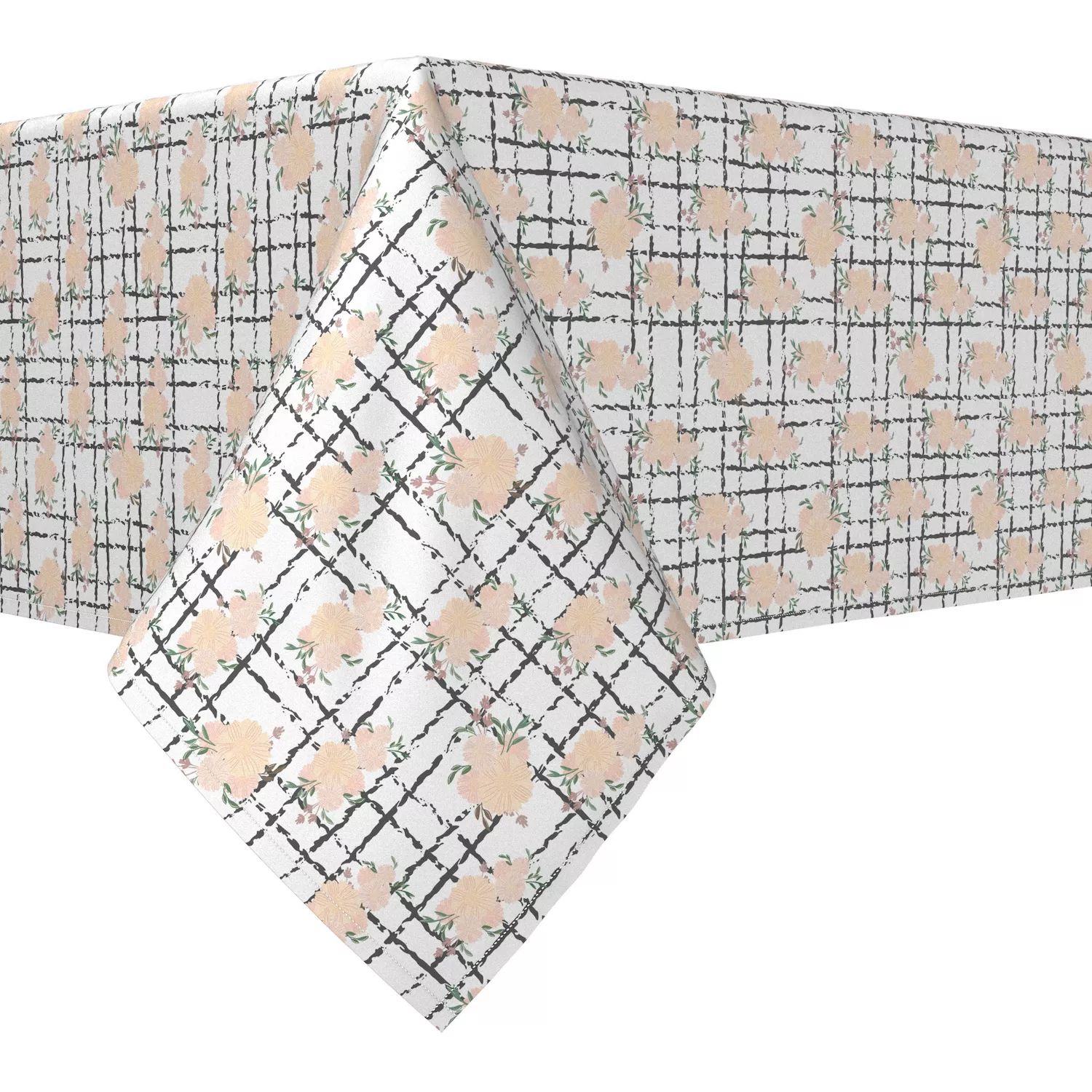 Прямоугольная скатерть, 100 % хлопок, 52x84 дюйма, простая клетка с цветочным принтом. прямоугольная скатерть 100 % хлопок 52x84 дюйма с цветочным принтом в винтажном стиле
