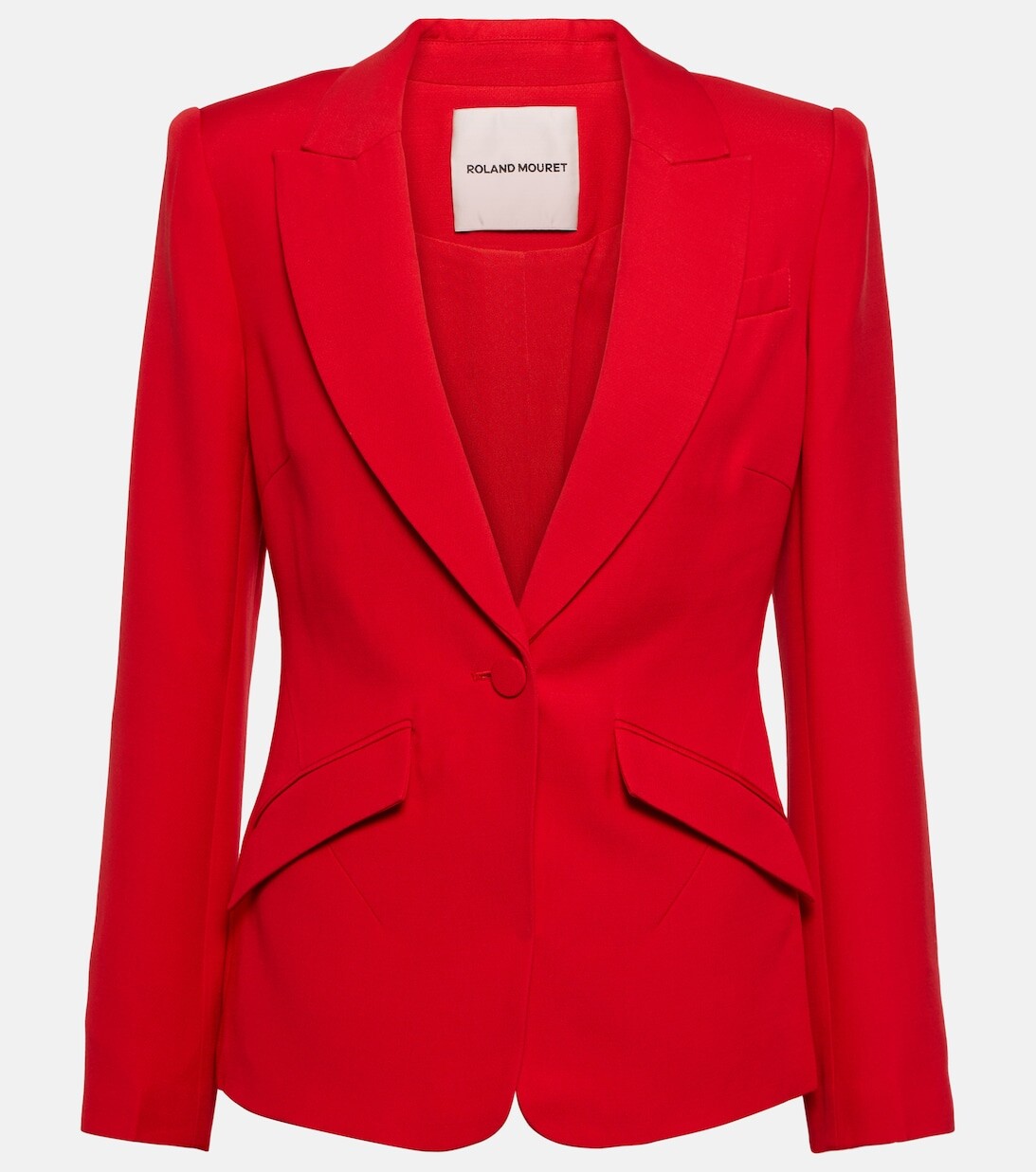 

Однобортный блейзер из шерсти и шелка ROLAND MOURET, красный