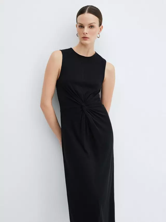 

Платье Mango Fertina Cotton Midi, черный